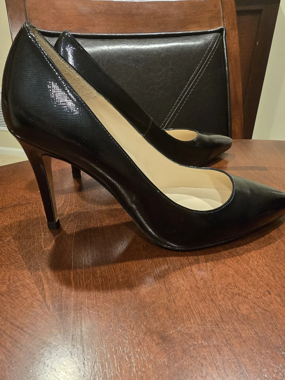 LK Bennett Emerald/Dark Green Patent Pointed-Toe Pumps